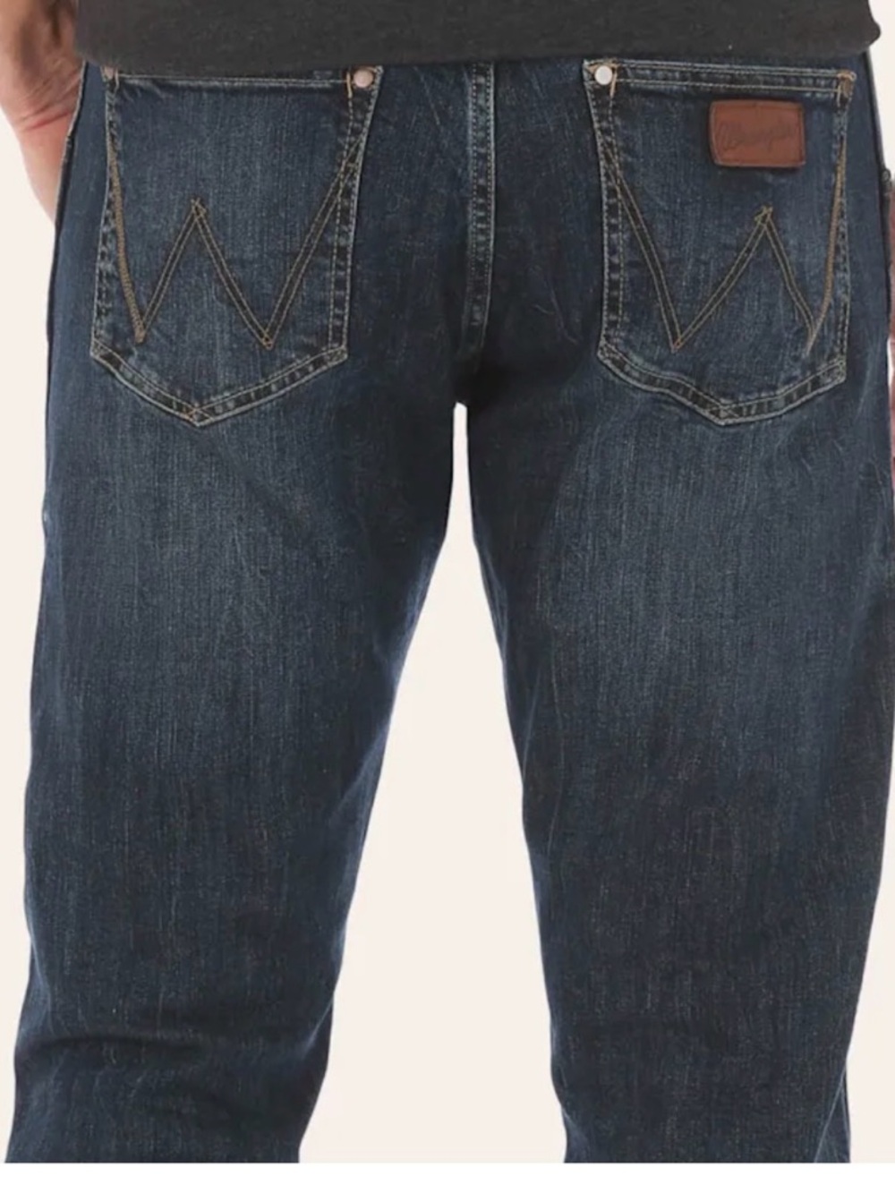 Wrangler Men’s Dark Blue Relaxed Denim Jeans